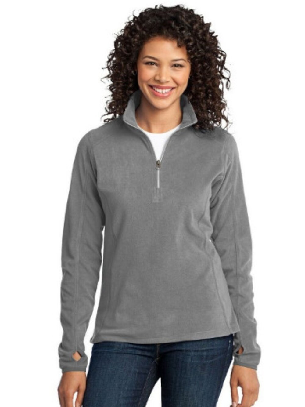 Port Authority Ladies Microfleece 1/2Zip Pullover. L224 - Pearl Grey